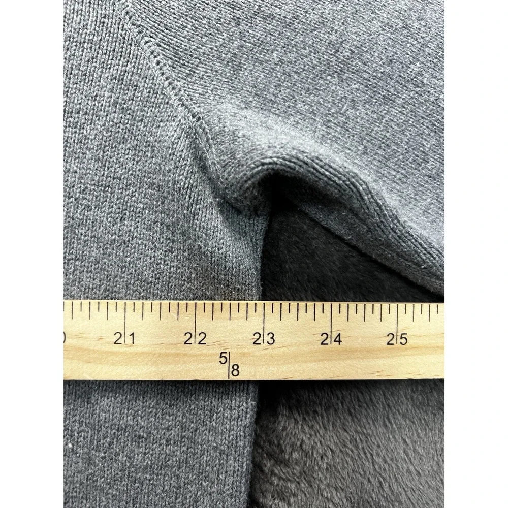 Eddie Bauer Men's XL Cotton Quarter Zip Pullover Gray Rib Knit Sweater